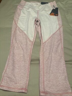 Reebok Pink Heather and White Workout Leggings